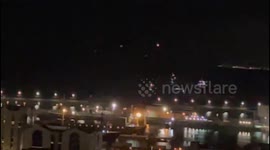 Scenes of the arrival of 5 Zionist planes to a Zionist hospital in Haifa, carrying the dead from the planes that crashed in Gaza