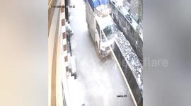 India : A drink man falling into an open drain in Bhajanpura area,Delhi