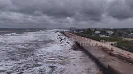 Drone footage of coastal flooding in St. Johns County, Florida