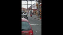 Spiderman costume stunt on road in Funza, Colombia