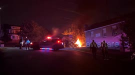 a car got on fire on Orient way