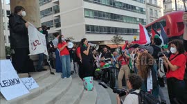 Hands off Lebanon after Pagers explosion in a demonstration in London, UK.