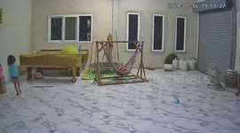 Schoolboy saves friend who pulls wooden bench on top of himself