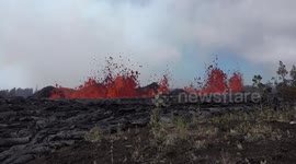US: Kilauea's 20-Meter Lava Curtain Eruption Captured on Video