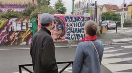 Mural painted in Paris in tribute to Gisele Pelicot, the victim of mass rapes in France