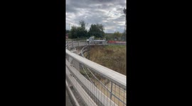 Bedfordshire: Flooded arterial road resembles a lake due to intense rainfall
