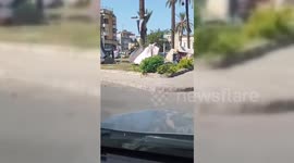 Lebanon: Displaced people placed tents in the streets of Sidon after they fled Southern Lebanon