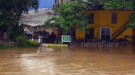Severe flooding continues from the Ping River in Chiang Mai,Thailand