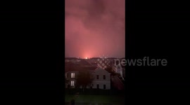 US: Wires arcing during hurricane Helene in St. Petersburg
