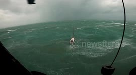 US: Man and Dog Saved from Sinking Sailboat Amidst Hurricane Helene