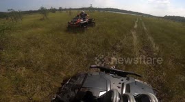 ATV Suddenly Catches Fire