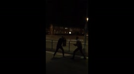 Newbie mma learner on his own, trys it out with a boxer. Wasn't allowed to use mma though