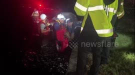 US: Dramatic Rescue by HCSO and Fire Rescue Saves Four People and a Dog from Rising Floodwaters