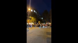 Protesters block Barcelona's Avinguda diagonal in support of Palestine