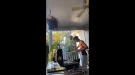 When cooking wrong. House almost caught on fire. I jumped off the balcony for safety