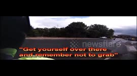 Motorcycle rider crashes on emergency stop practise