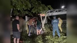 Stranded cow rescued from pit in Russia