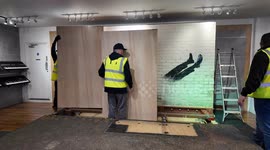 3 ton Banksy artwork The Valentines Day Mascara is relocated from Yamaha Music to the Yield Art Gallery