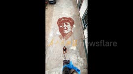 Talented farmer creates portraits of Chinese leaders using corn and wheat
