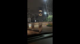 Office block windows strategically turned on in shape of crown