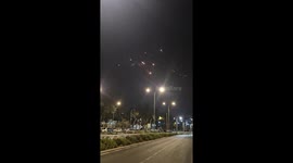 Missile interceptions visible in sky amid attacks on Israel