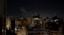 Smoke over the buildings of Beirut