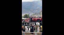 Truck's Engine Explodes