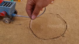 In this video, I burn a small wooden house and then I build a small concrete house with the help of tractors and small tools