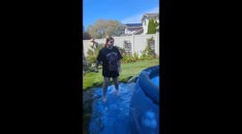 Sister accidentally floods backyard while draining pool