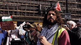 Tens of thousands joined the march in support of Palestine and Lebanon in central London/UK