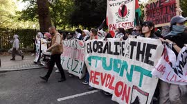 Tens of thousands joined the march in support of Palestine and Lebanon in central London/UK
