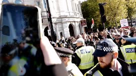 Tens of thousands joined the march in support of Palestine and Lebanon in central London/UK