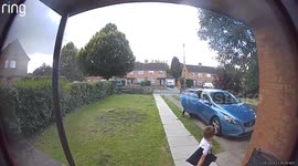 Heartwarming moment boys hug their mum caught on Ring doorbell camera