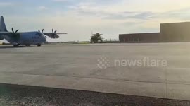 US Hercules planes arrive to assist in typhoon relief operations in the Philippines