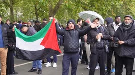 Muslims at Speakers Corner heckle Jews after they leave a one year memorial for the 7th October attack