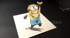 How to draw a 3D Minion from Despicable Me