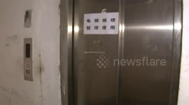 Woman's leg gets stuck in elevator