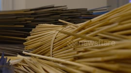 French craftswoman devoted to straw marquetry