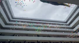 Hundreds of balloons released for Teachers' Day in the Philippines