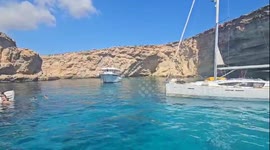 A trip on the ocean on the beautiful crystal clear around Malta in dazzling sunshine.