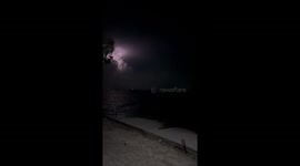 Nonstop lightning from Hurricane Milton captured near Key West