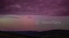 Incredible rare moment of the Aurora in Devon following an Extreme G4 geomagnetic storm.