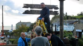 The Completely made up Adventures of Dick Turpin. Series 2. Charlestown Harbour turned into a giant location. Cornwall, UK