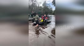 US: Dramatic Rescue by HCSO Marine Unit: Elderly Woman Saved from Flood