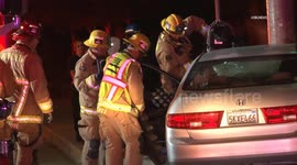 US, Los Angeles: Murrieta Car Hits Light Pole With Entrapment