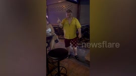 Drunk Dutchman hurls fan at Thai bar girl 'who shortchanged him'