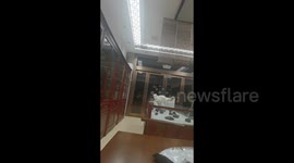 China: Awkward Jumping Performed by a Calico Cat