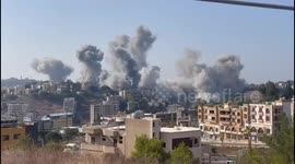 Lebanon: City shrouded in smoke after air raid