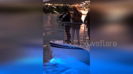 US: Bioluminescent waves in the ocean near Newport Beach