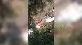 School bus plunges into 100-ft gorge in northern India, three critically injured